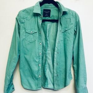 America eagle corduroy button down shirt